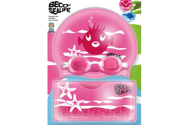 Swimming set SEALIFE: googles + cap + bag for child 96054 4 pink Swimming set SEALIFE: googles + cap + bag for child 96054 4 pink