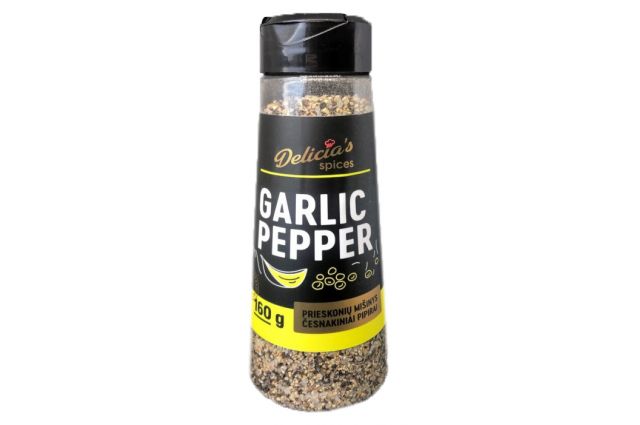 Prieskonių mišinys DELICIA'S Garlic pepper 160g Prieskonių mišinys DELICIA'S Garlic pepper 160g