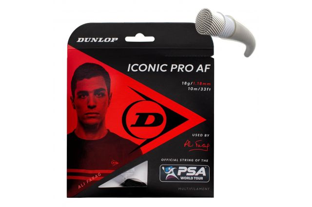 Squash strings DUNLOP ICONIC PRO AF 18G BLACK 10M SET Squash strings DUNLOP ICONIC PRO AF 18G BLACK 10M SET