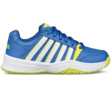 Tennis shoes for kids K-SWISS COURT SMASH OMNI blue/neon, size UK 2 (EU 34)