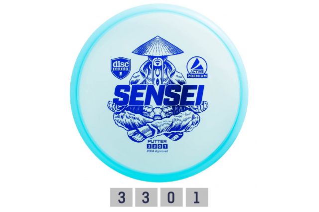 Discgolf DISCMANIA Putter SENSEI Active Premium Blue 3/3/0/1 Discgolf DISCMANIA Putter SENSEI Active Premium Blue 3/3/0/1