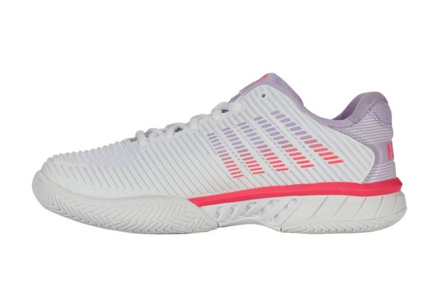 Tennis shoes for ladies K-SWISS HYPERCOURT EXPRESS 2 CLAY white/pastel pink/ black Balta