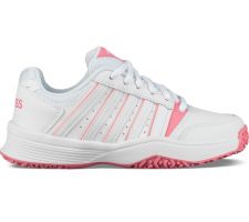 Tennis shoes for kids K-SWISS COURT SMASH OMNI white/pink, size UK 10 (EU 28)