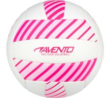 Volleyball ball AVENTO 16VF Pink/White PVC leather