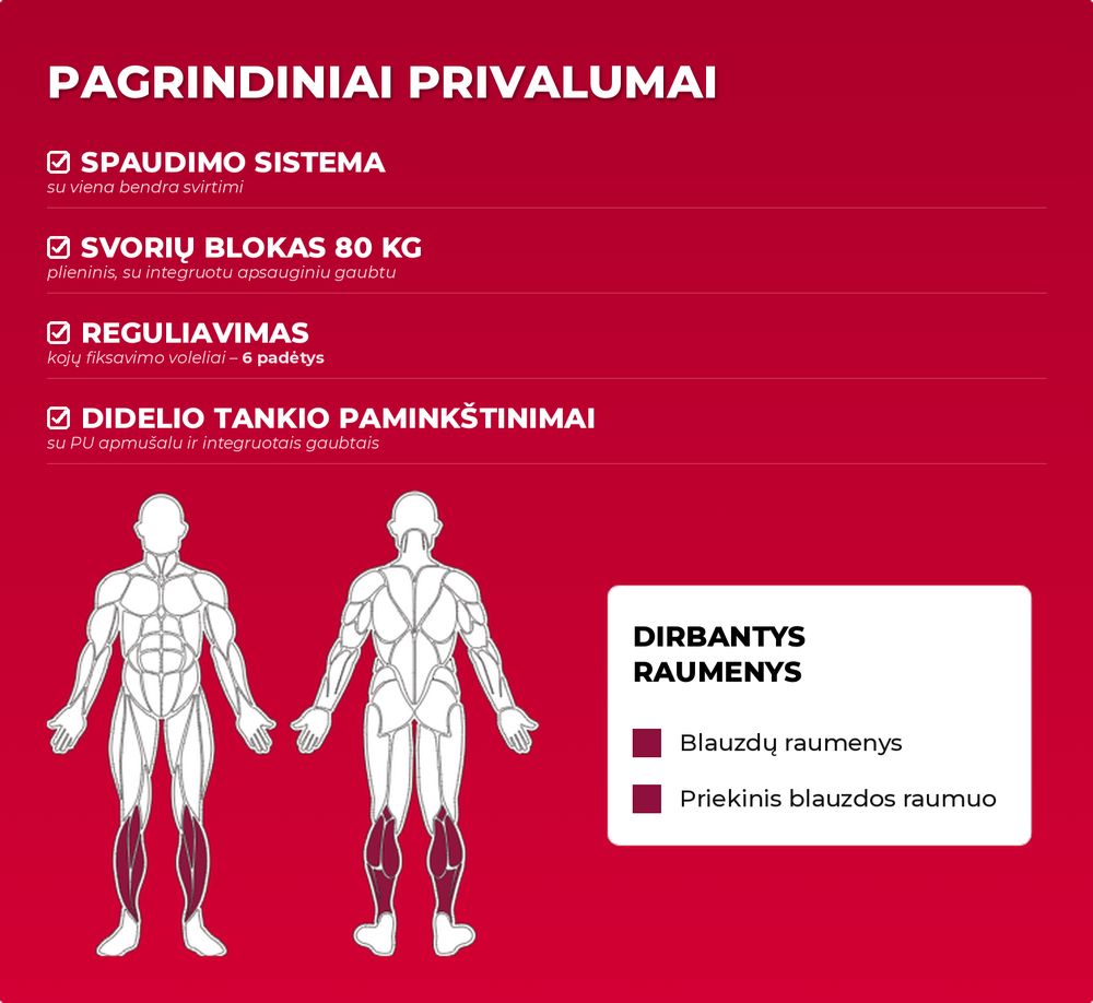 TOORX PLX-B7200 pagrindiniai privalumai ir dirbantys raumenys