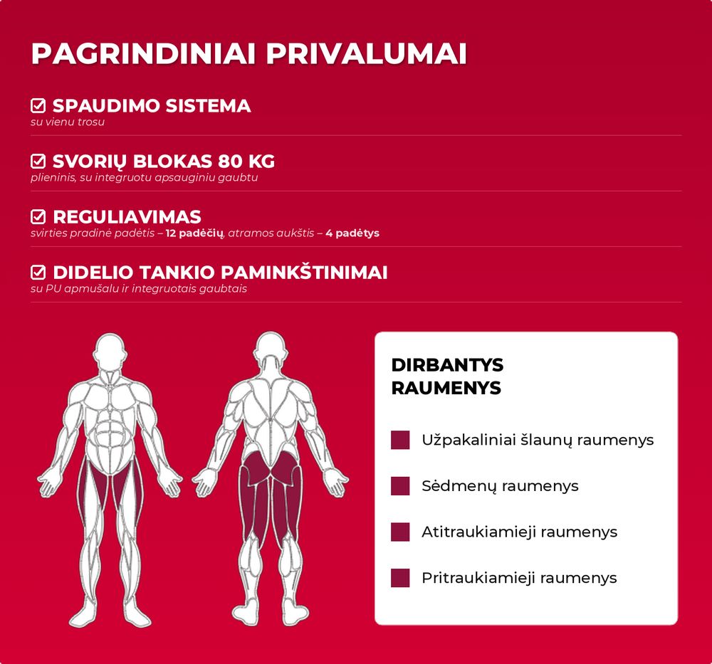 TOORX PLX-B7100 pagrindiniai privalumai ir dirbantys raumenys
